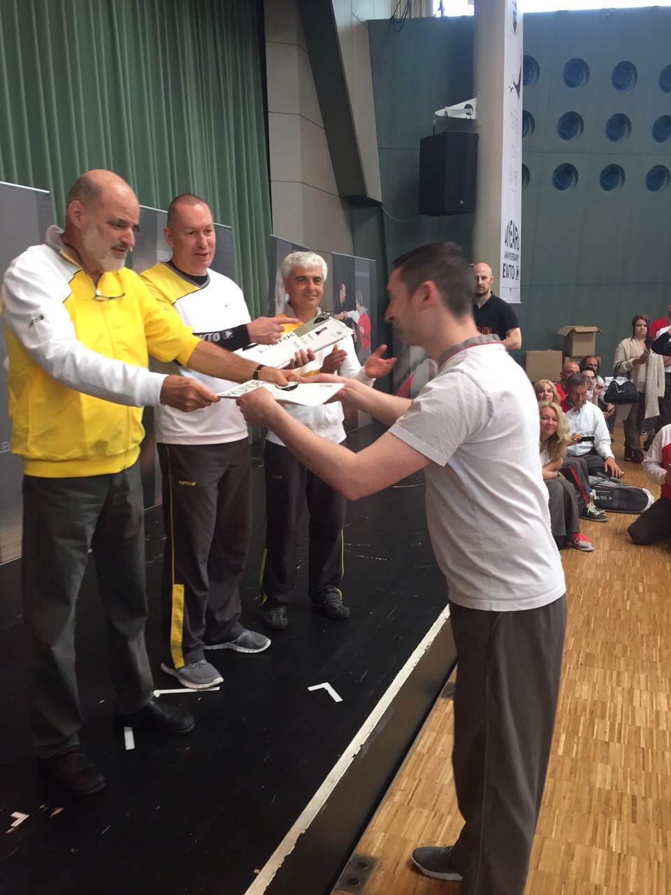 Grandmaster Kernspecht presents Derek Dorris with his 1st Higher Grade